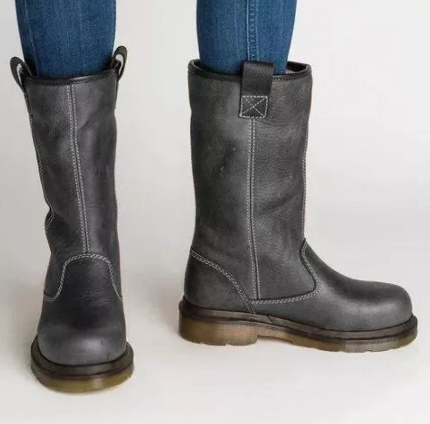 Women's Leather Lined Round Toe Boots 2