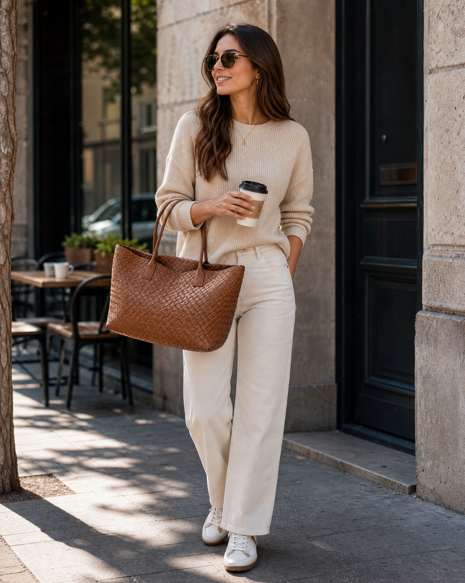 Women's Leather Woven Tote Bag - Spacious & Stylish Design