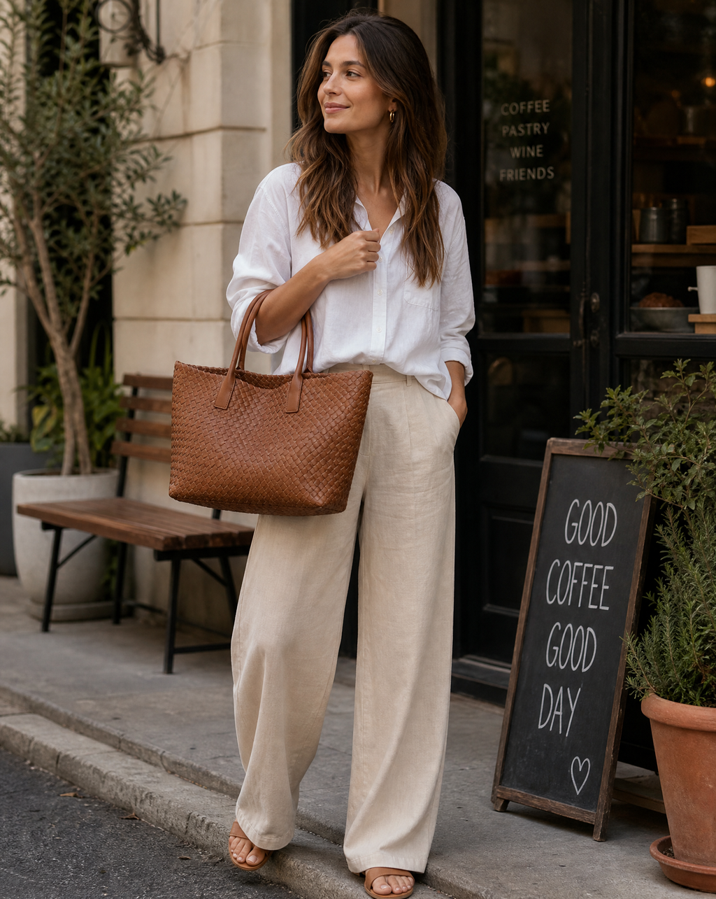 Women's Leather Woven Tote Bag - Spacious & Stylish Design