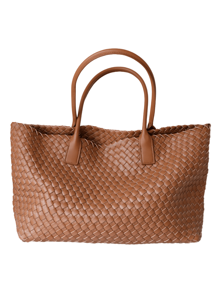 Women's Leather Woven Tote Bag - Spacious & Stylish Design