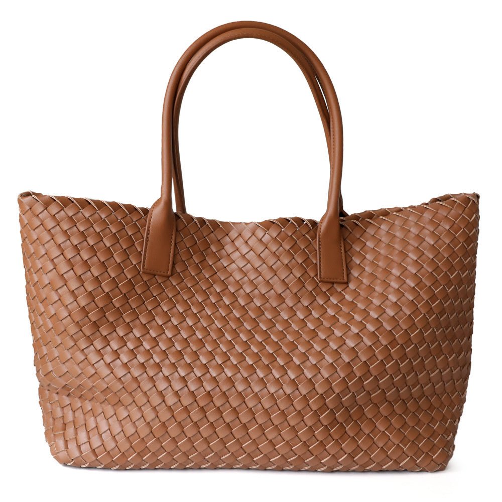 Women's Leather Woven Tote Bag - Spacious & Stylish Design