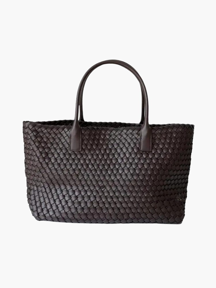 Women's Leather Woven Tote Bag - Spacious & Stylish Design