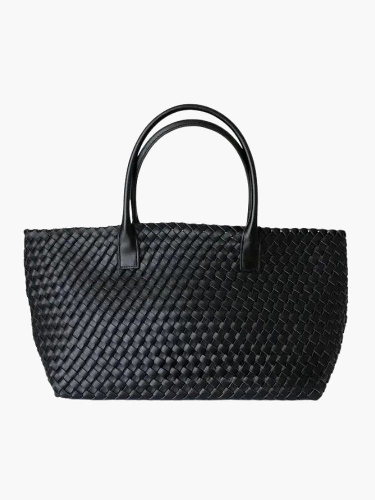 Women's Leather Woven Tote Bag - Spacious & Stylish Design