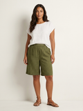 Women's Linen Look Bermuda Shorts