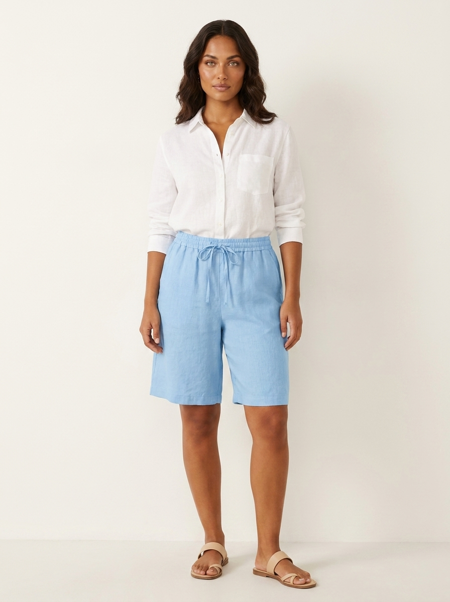 Women's Linen Look Bermuda Shorts