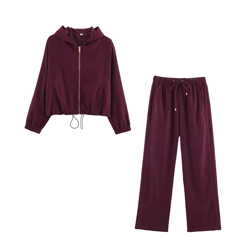 Women's Long-Sleeve Hoodie and Pants Set