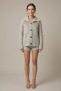 Women's Long Cardigan Sweater with Cable Knit Design