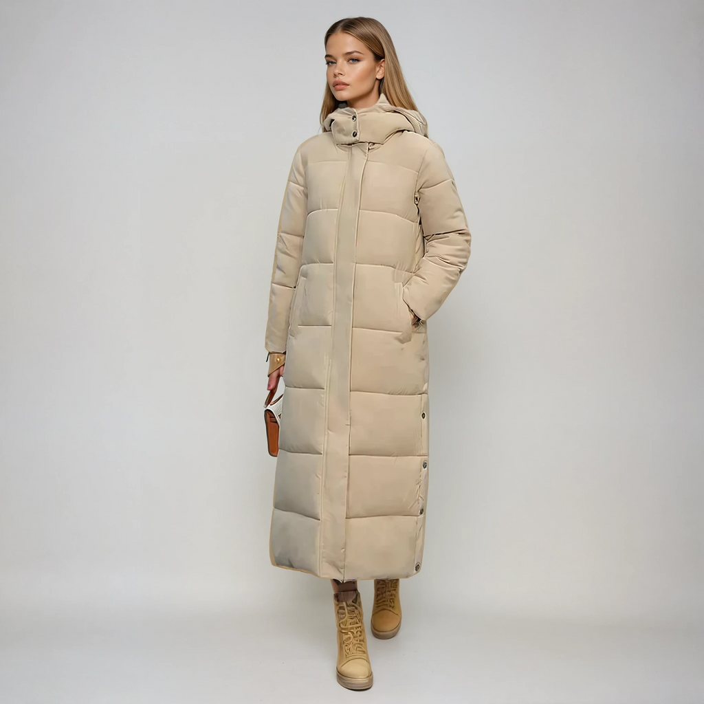 Women's Long Puffer Coat - Insulated Winter Outerwear