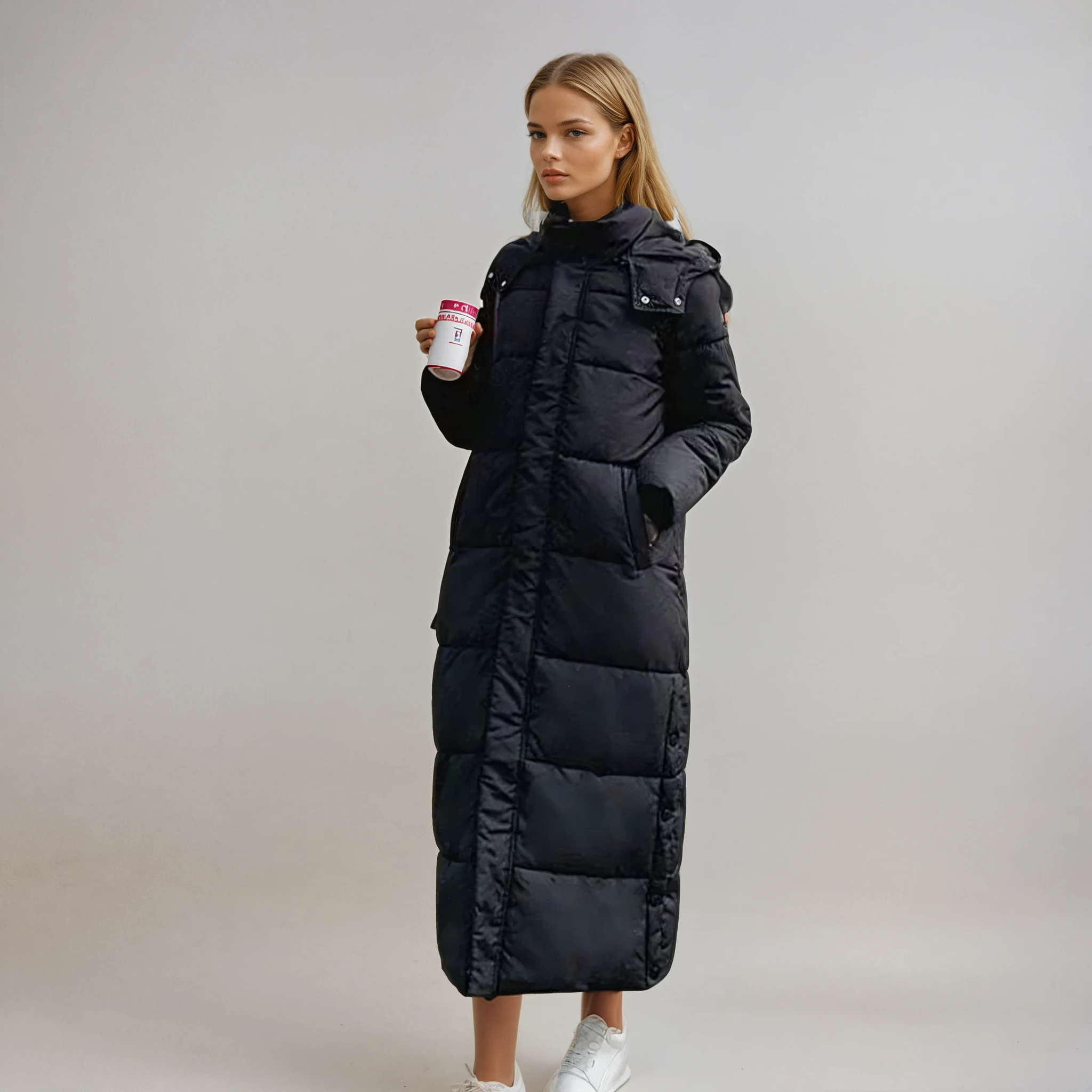 Women's Long Puffer Coat - Insulated Winter Outerwear