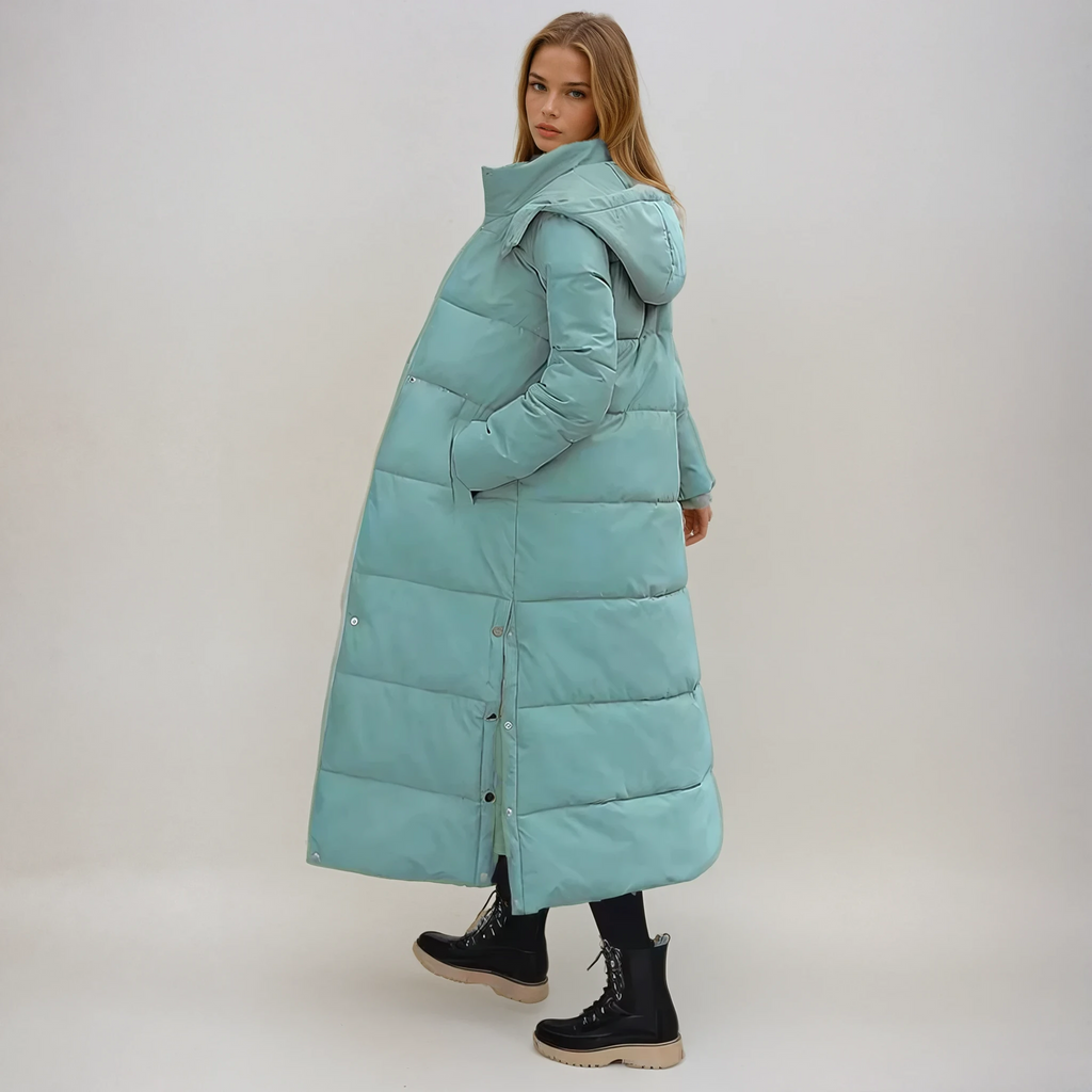 Women's Long Puffer Coat - Insulated Winter Outerwear