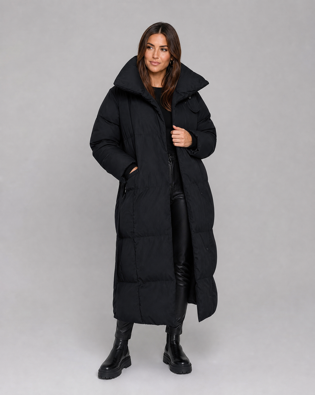 Women's Long Puffer Jacket - Quilted Winter Coat