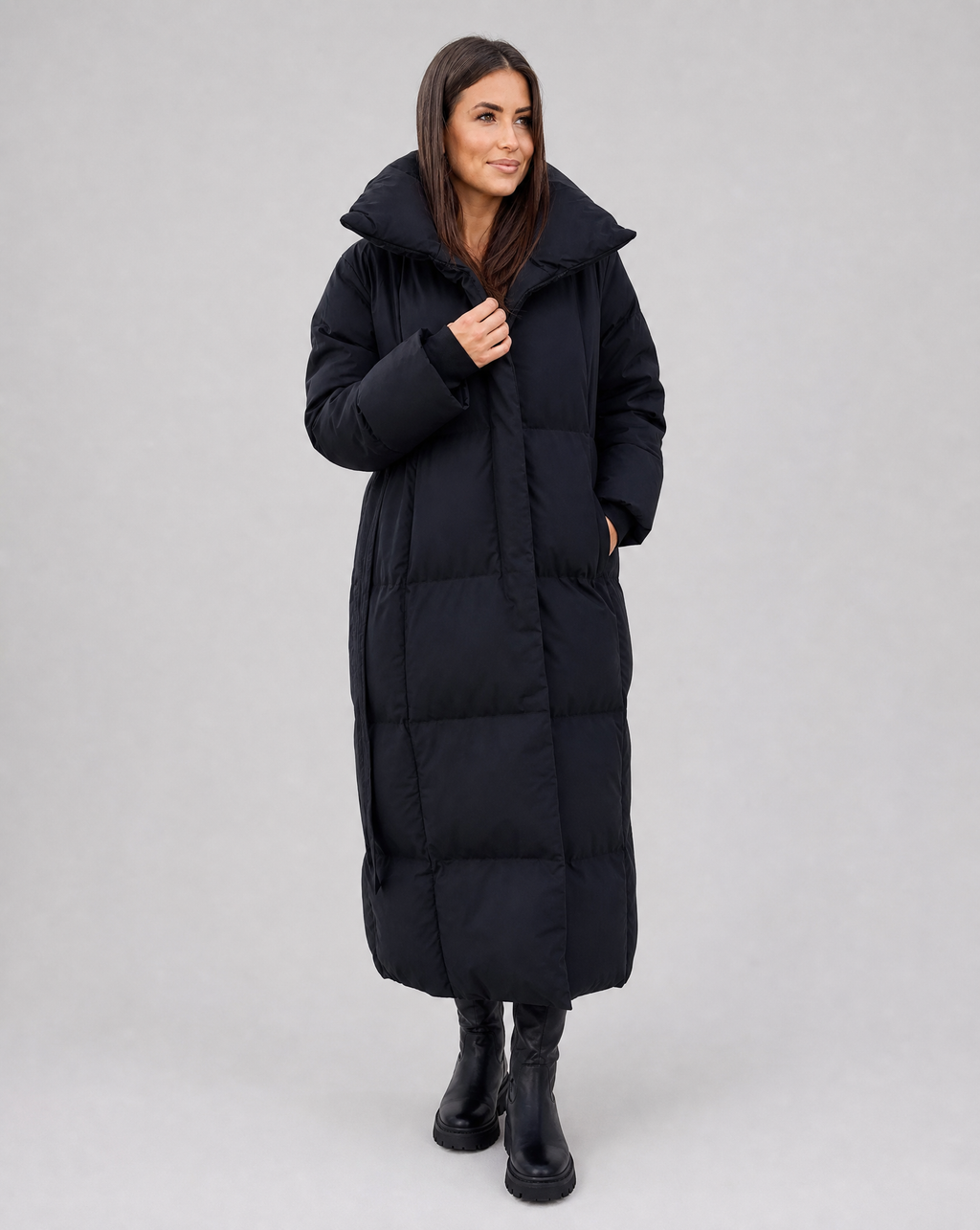 Women's Long Puffer Jacket - Quilted Winter Coat