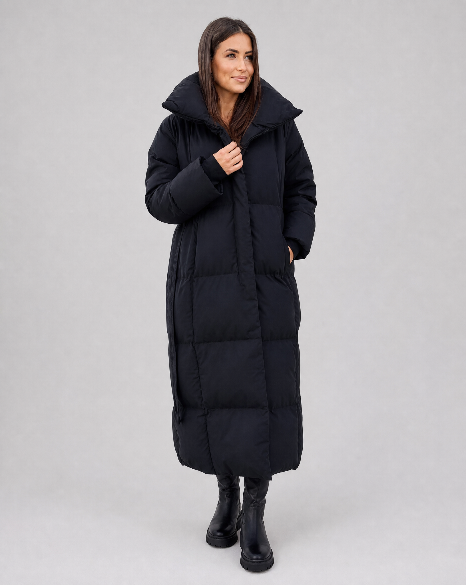 Women's Long Puffer Jacket - Quilted Winter Coat