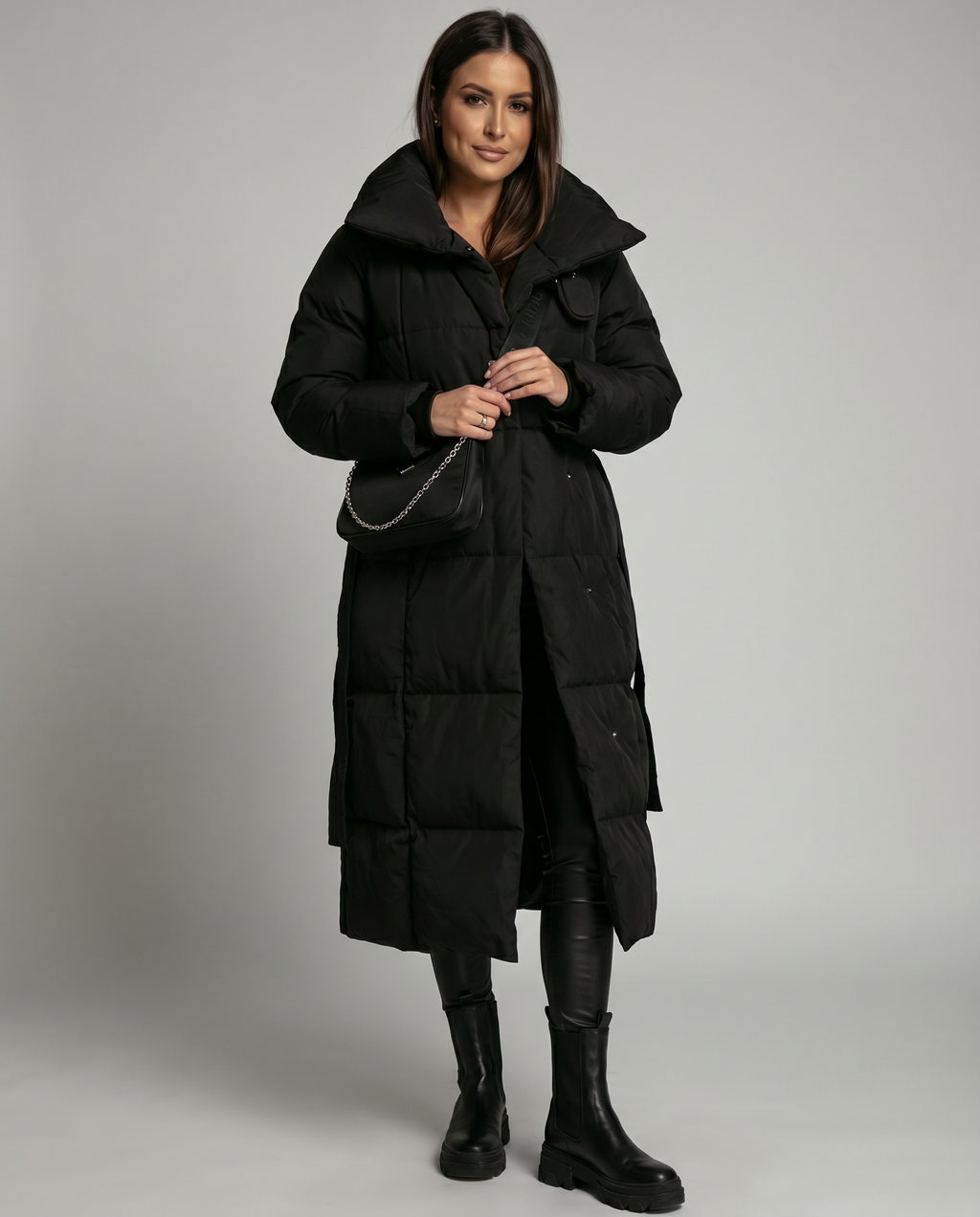 Women's Long Puffer Jacket - Quilted Winter Coat