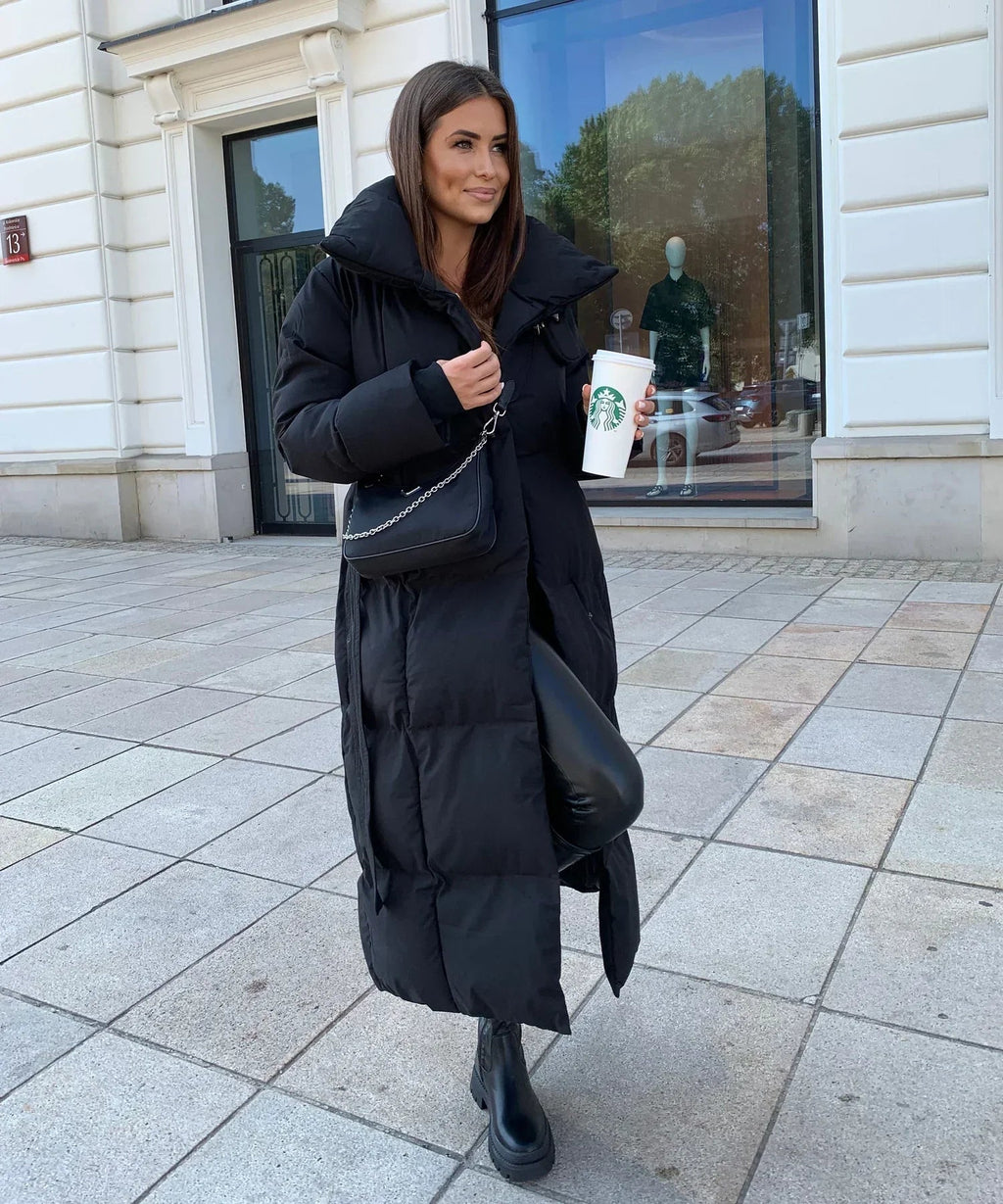 Women's Long Puffer Jacket - Quilted Winter Coat