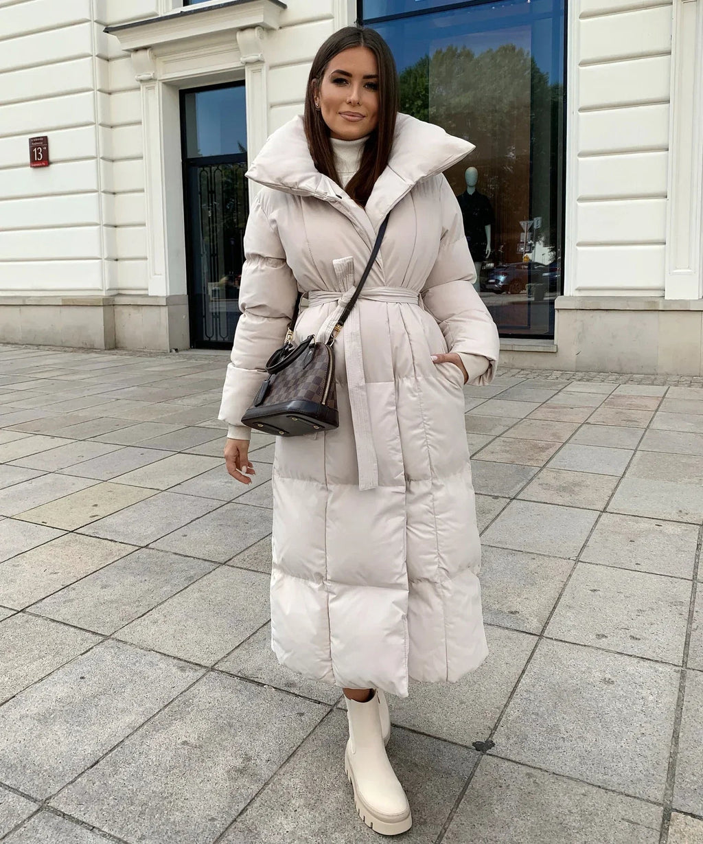 Women's Long Puffer Jacket - Quilted Winter Coat