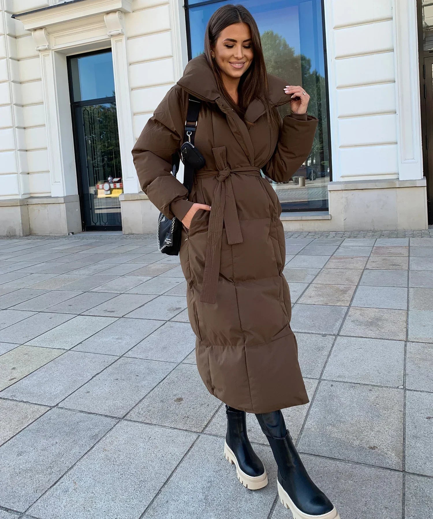 Women's Long Puffer Jacket - Quilted Winter Coat