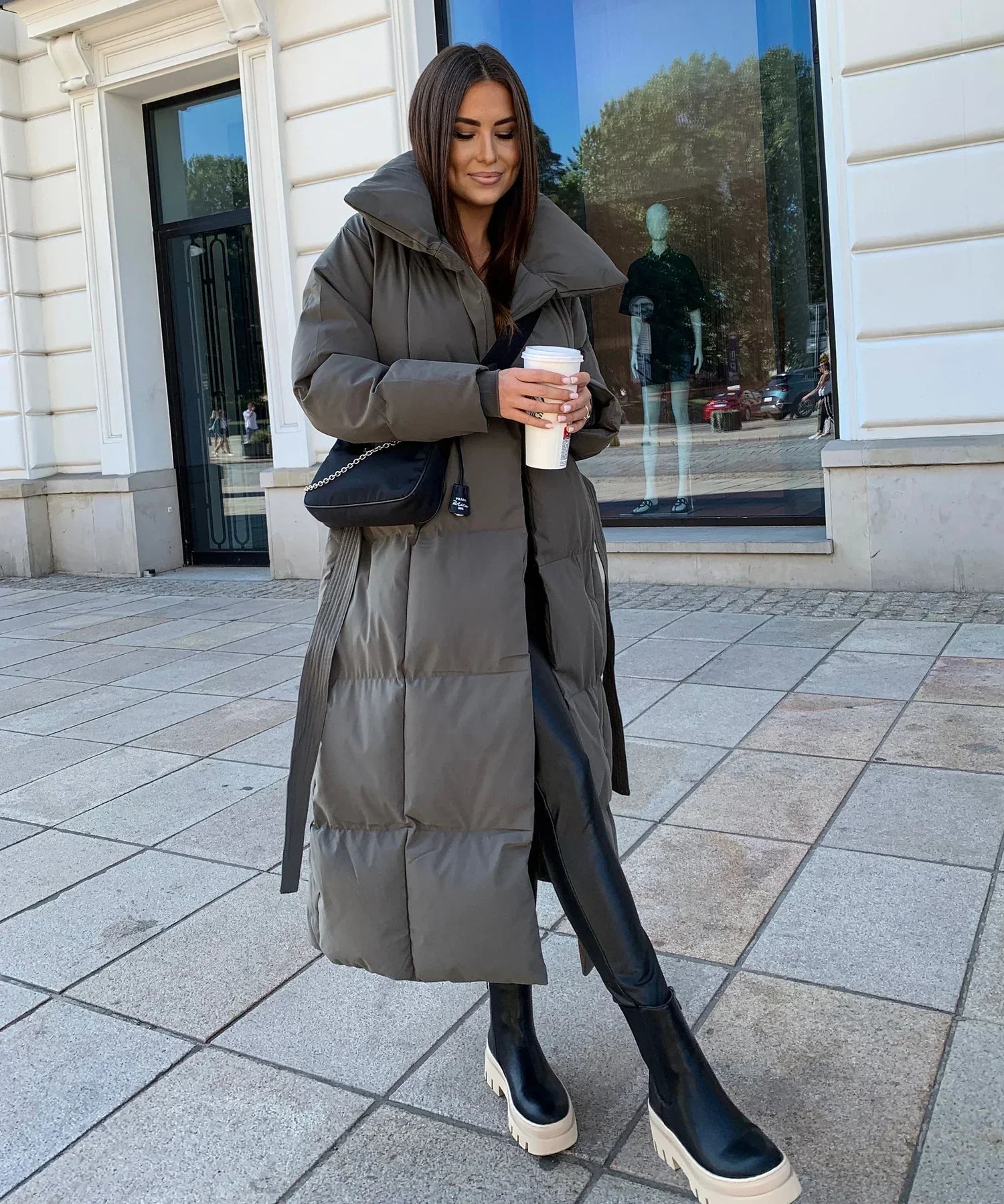 Women's Long Puffer Jacket - Quilted Winter Coat