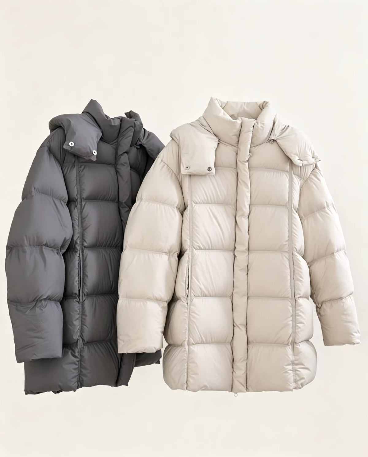 Women's Long Quilted Hooded Jacket
