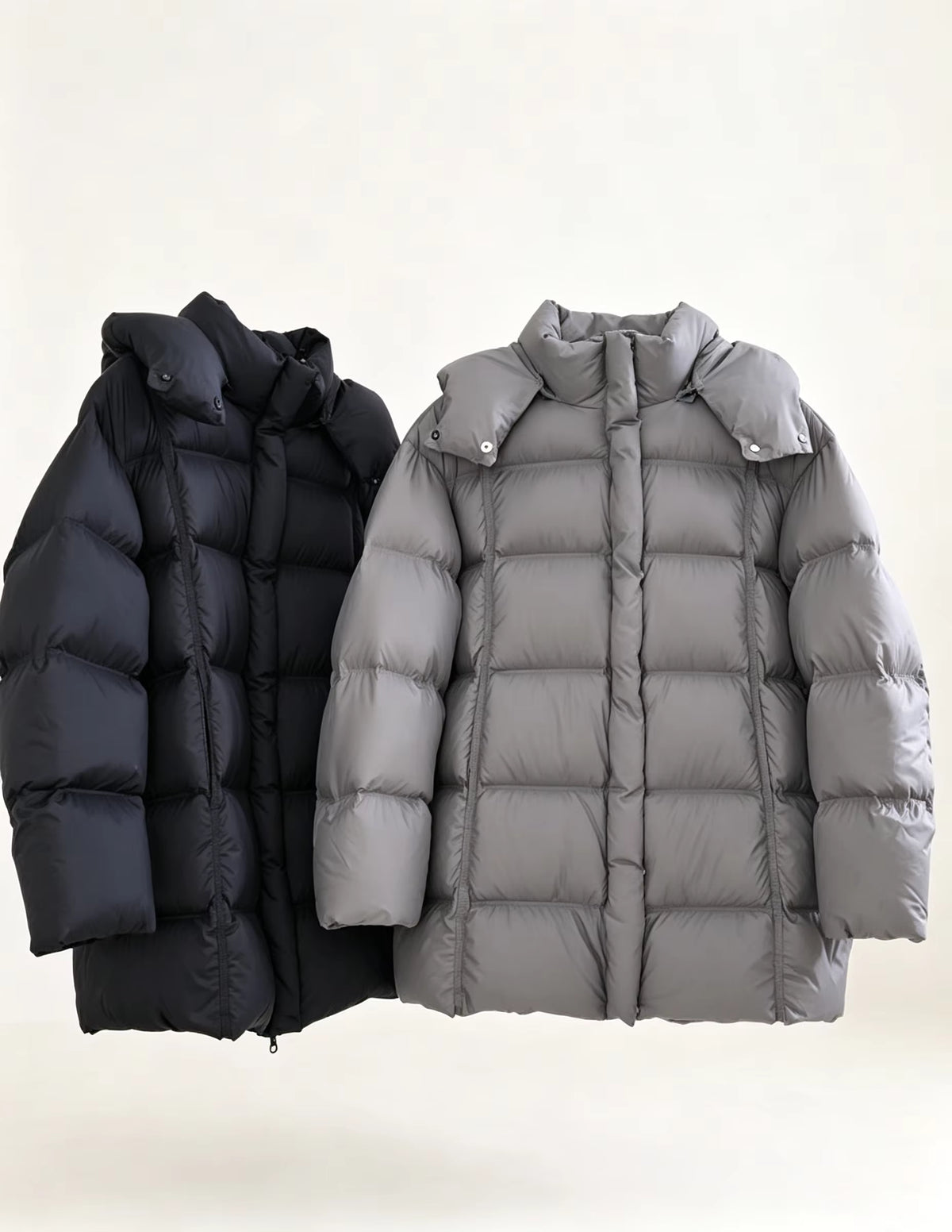 Women's Long Quilted Hooded Jacket
