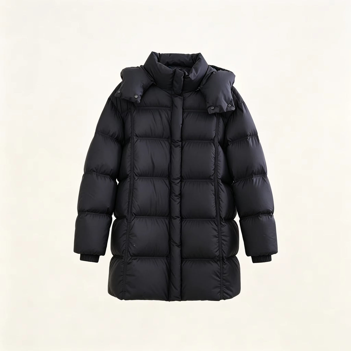 Women's Long Quilted Hooded Jacket