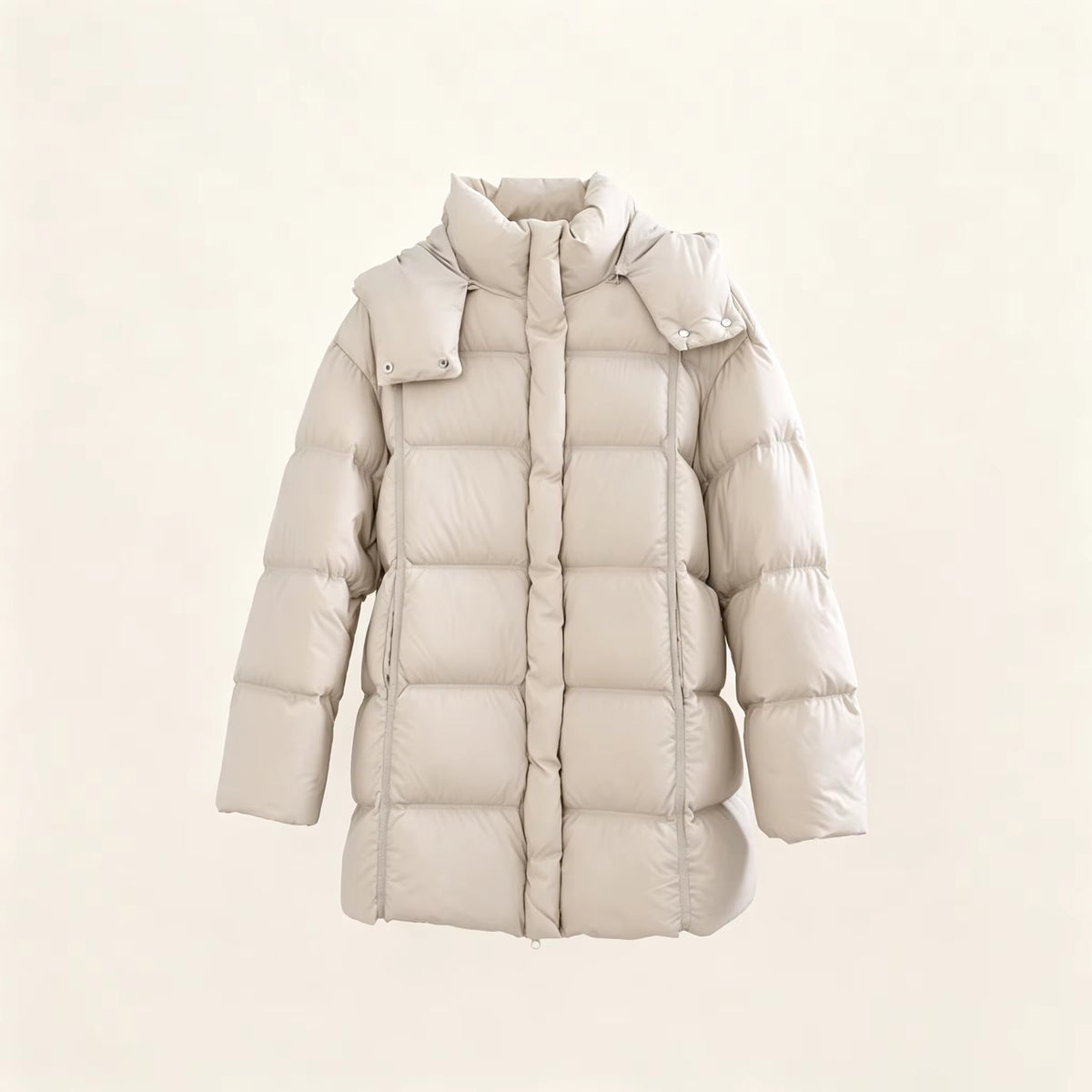 Women's Long Quilted Hooded Jacket