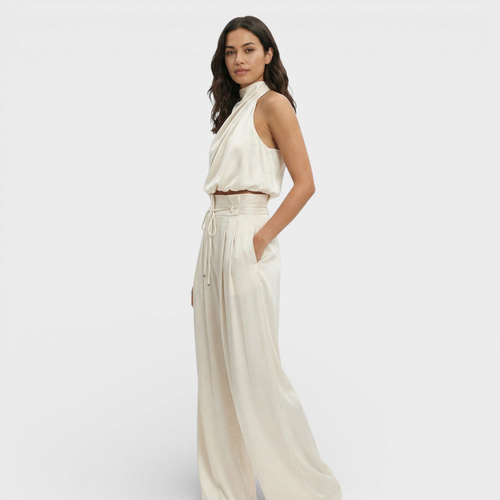 Women's Top with Wide Pants Set