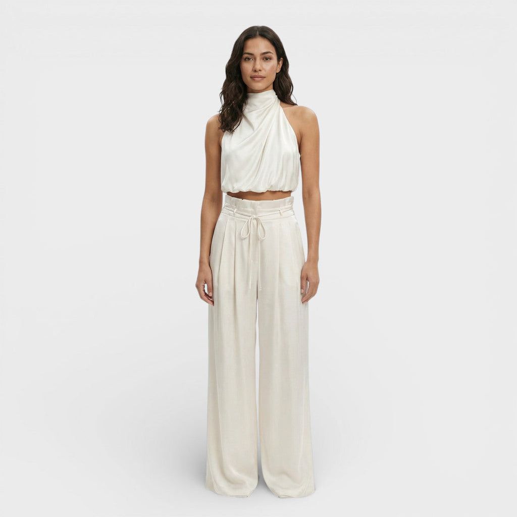 Women's Top with Wide Pants Set