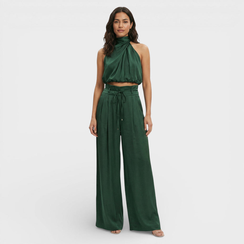 Women's Top with Wide Pants Set