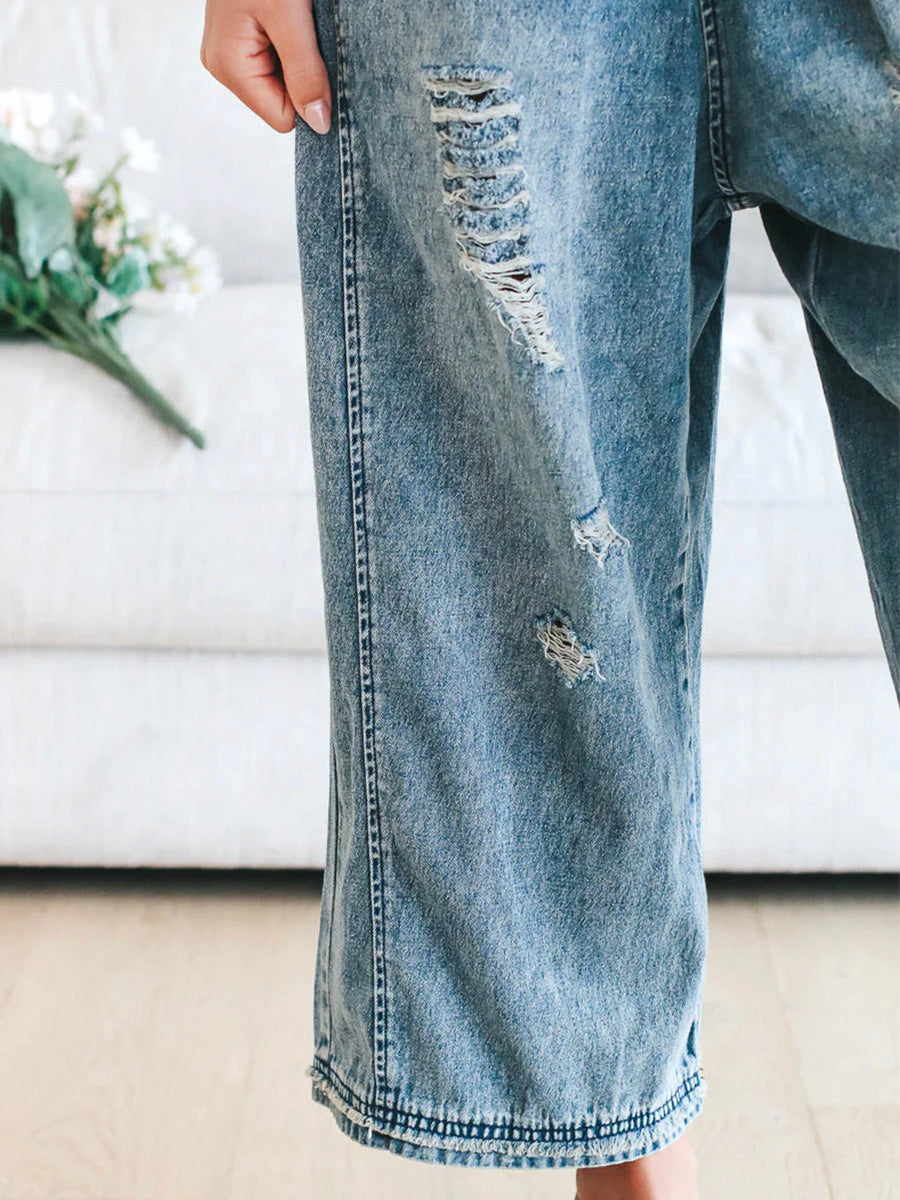 Women's Loose Denim Dungarees