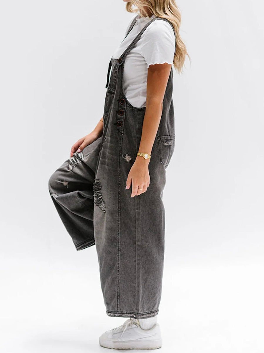Women's Loose Denim Dungarees