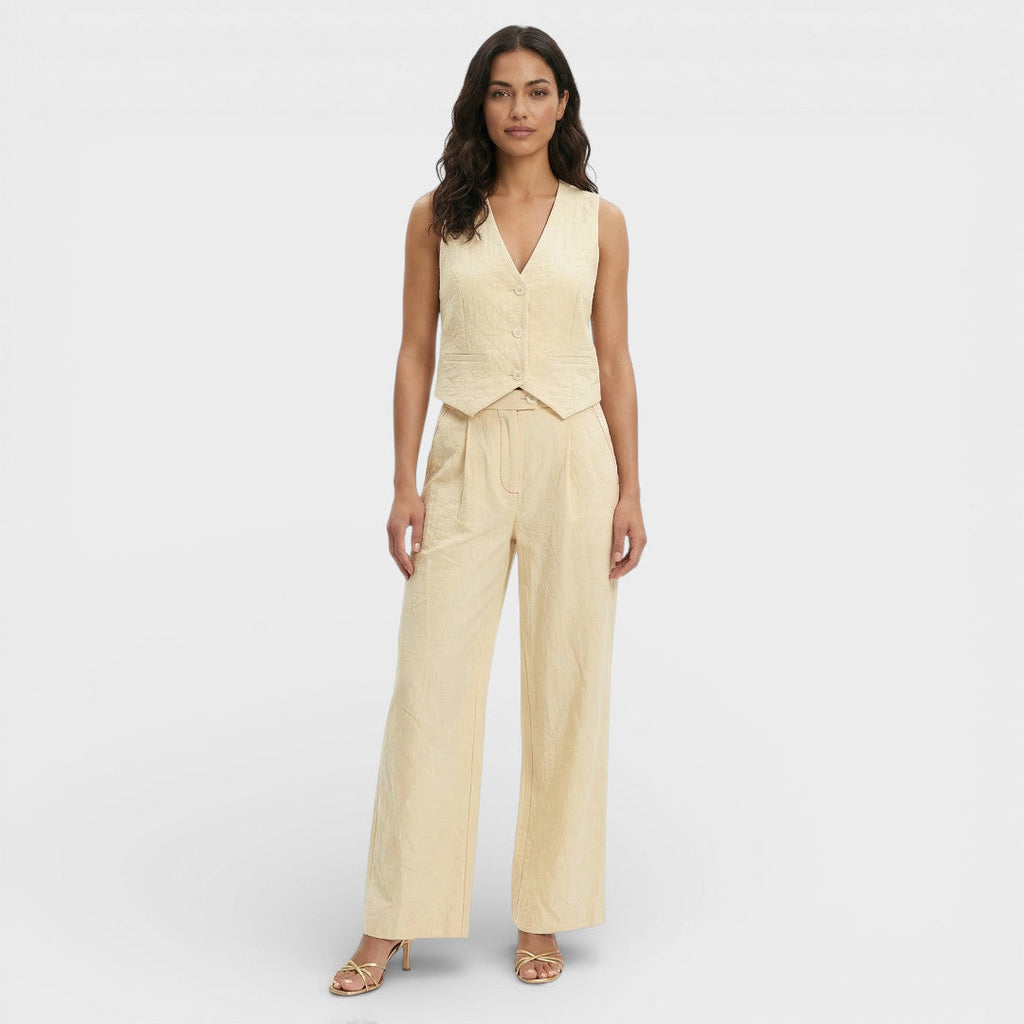 Women's Loungewear Vest and Wide-Leg Pants Set