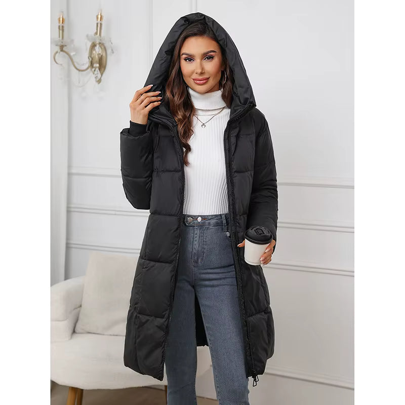 Women's Mid-Length Hooded Parka Coat