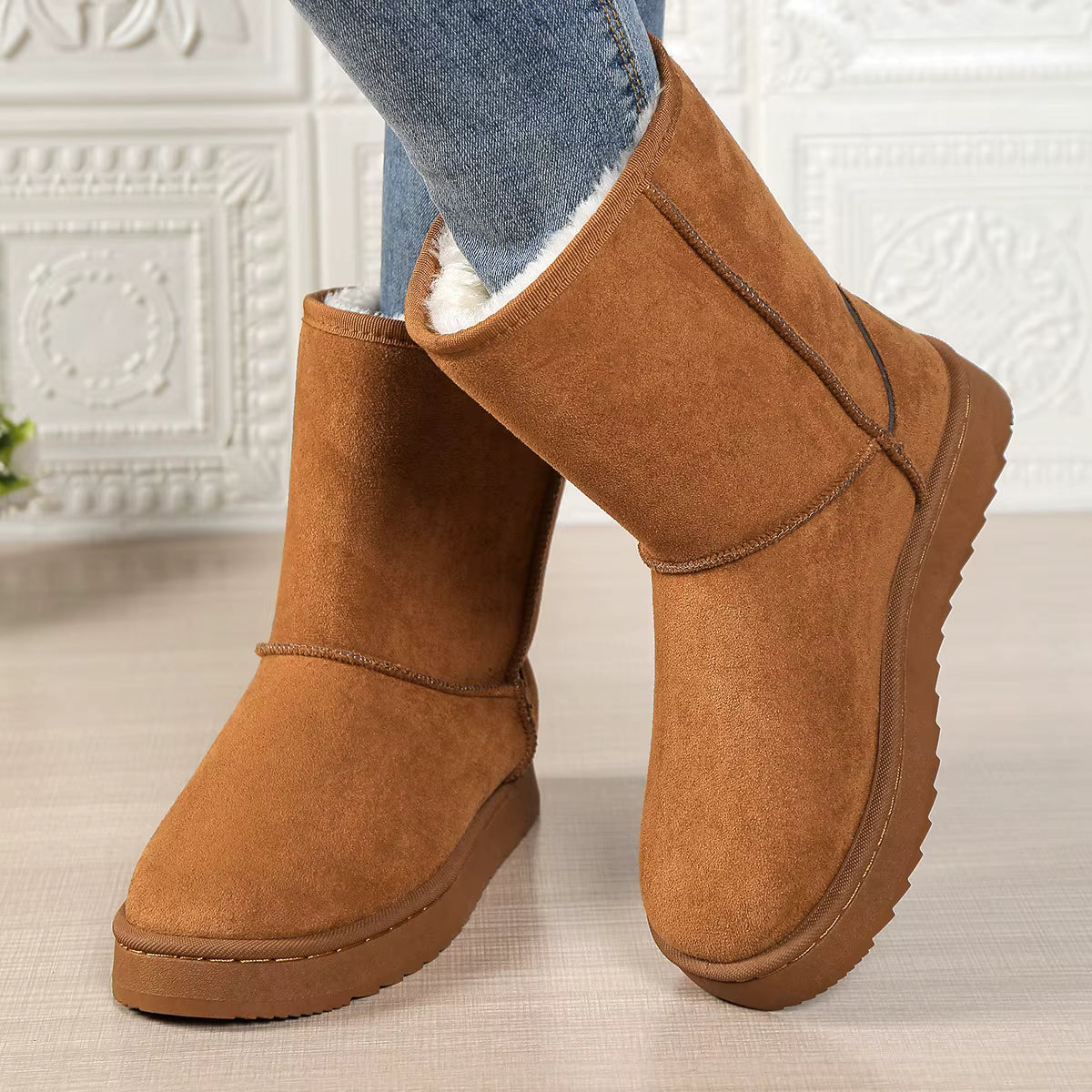 Women's Mid Calf Waterproof Winter Boots