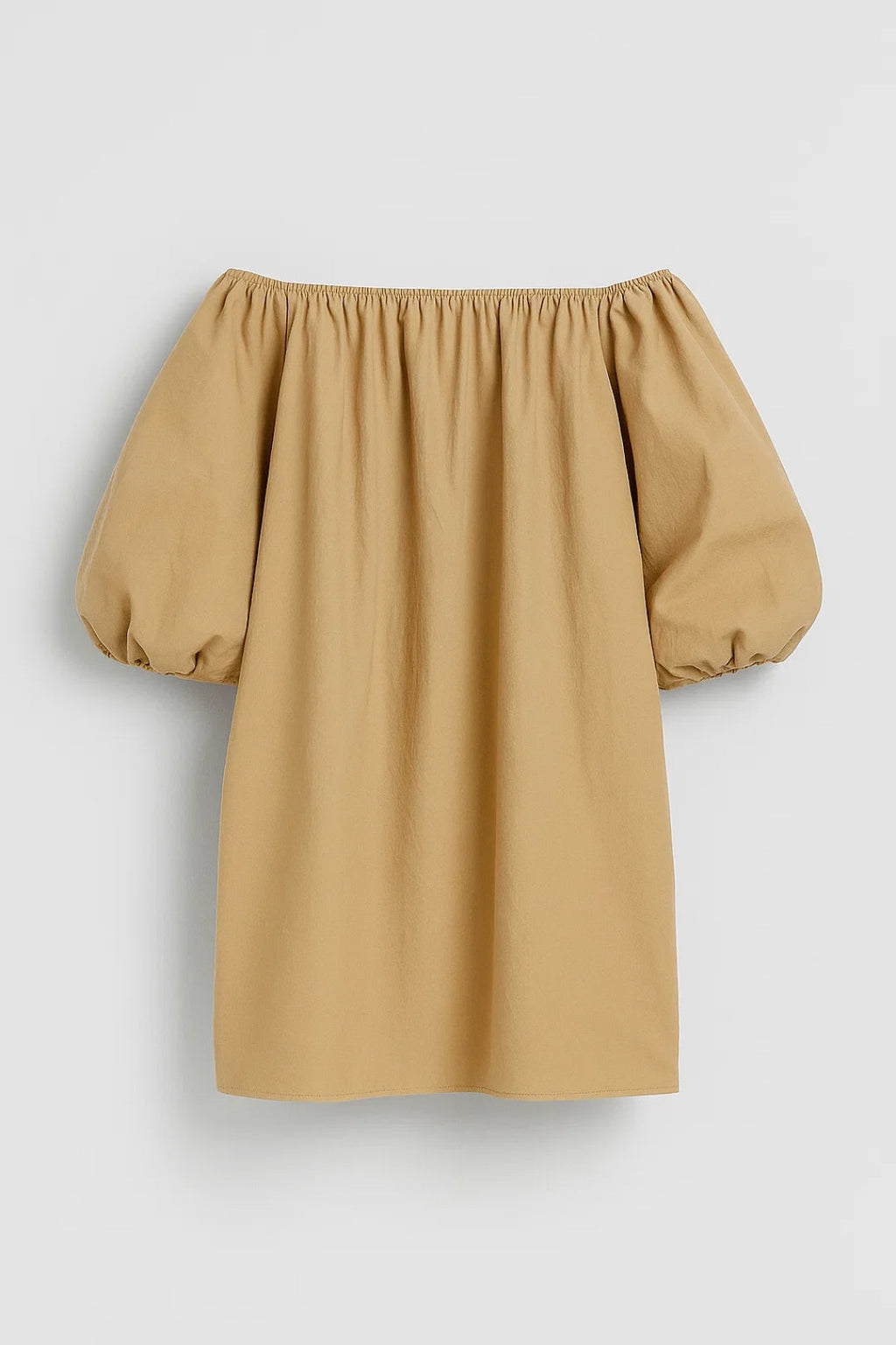 Women's Off-Shoulder Mini Summer Dress with Voluminous Sleeves