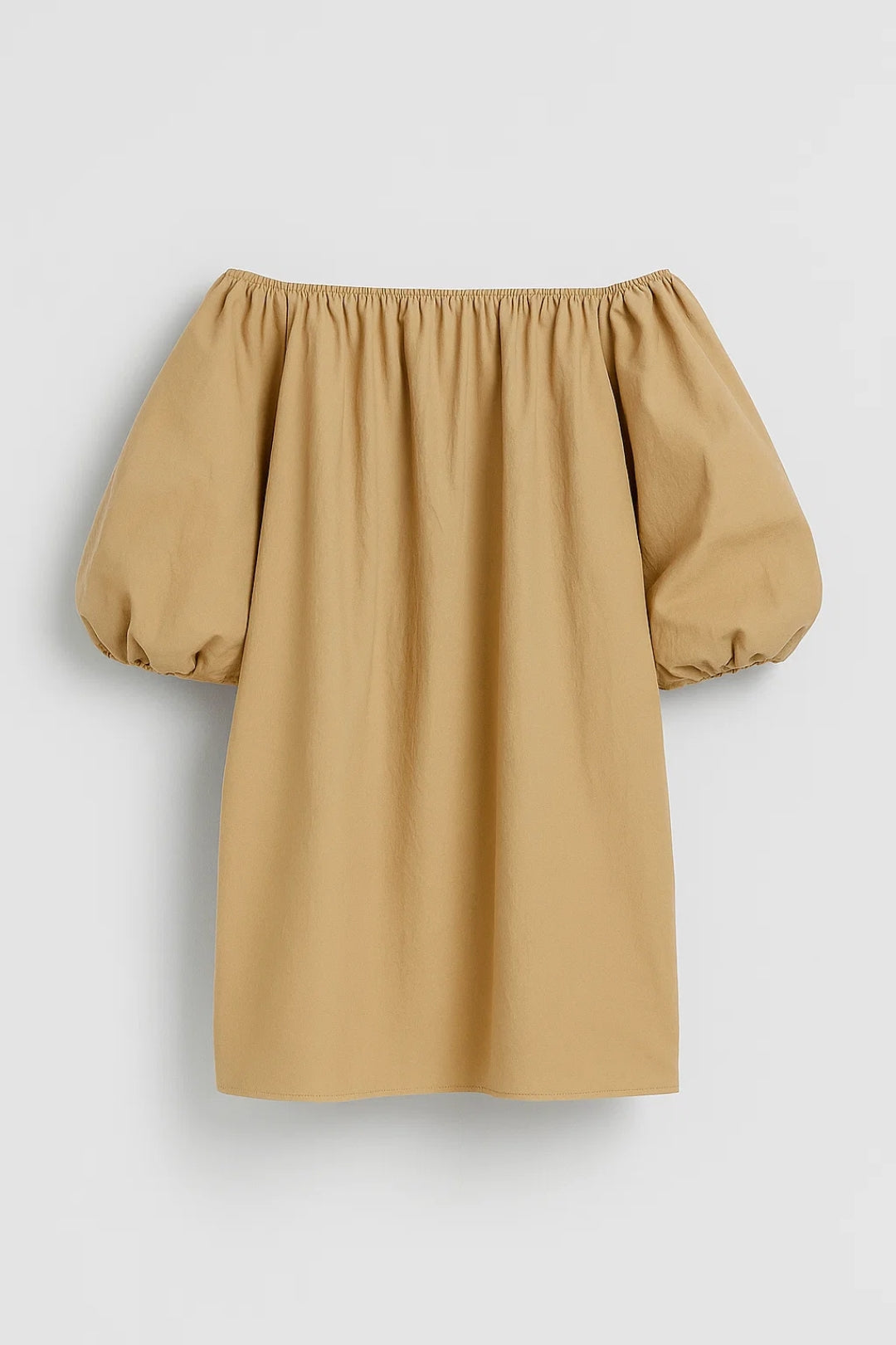 Women's Off-Shoulder Mini Summer Dress with Voluminous Sleeves