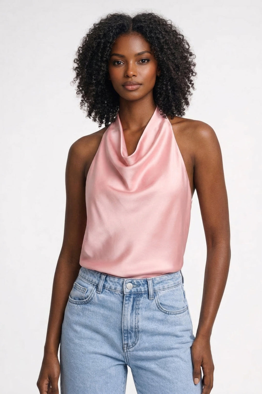 Women's Open Back Halter Top - Elegant Going Out Tops