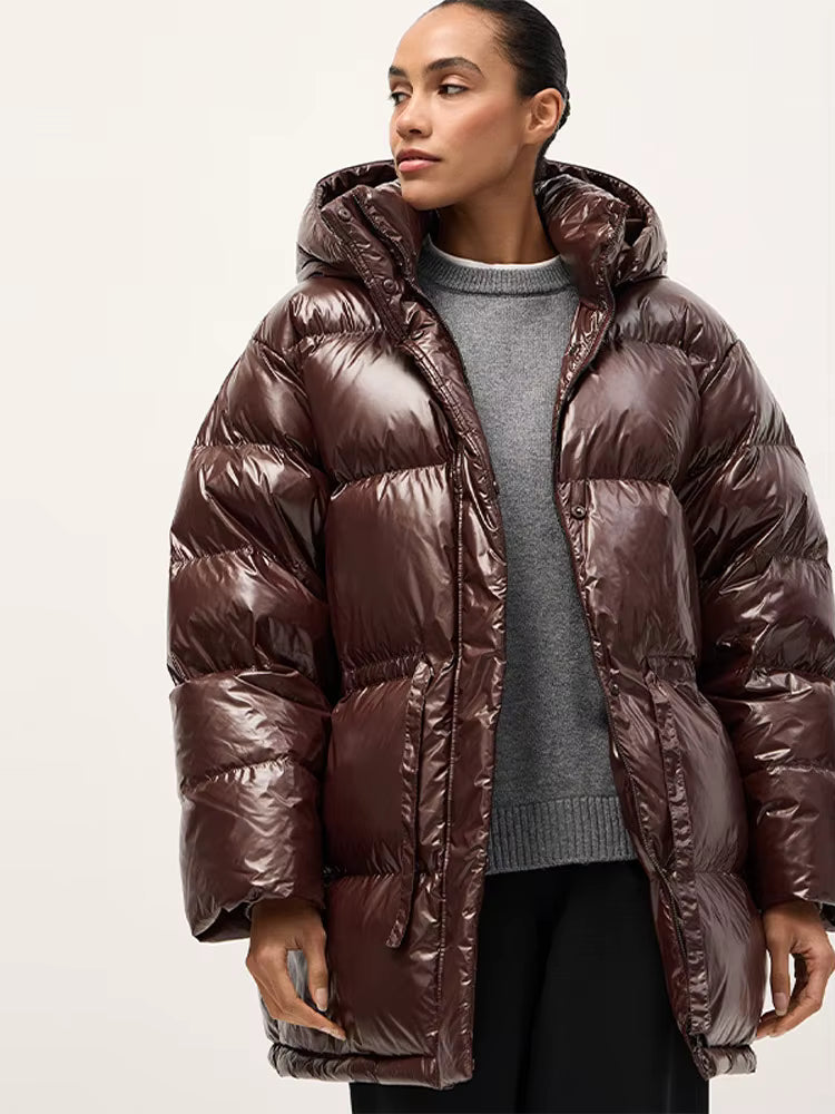 Women's Oversize Hooded Puffer Coat for Winter Wear