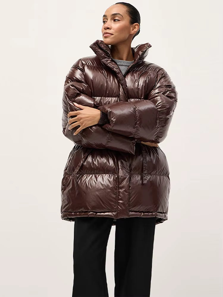 Women's Oversize Hooded Puffer Coat for Winter Wear