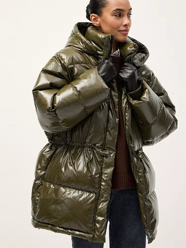 Women's Oversize Hooded Puffer Coat for Winter Wear