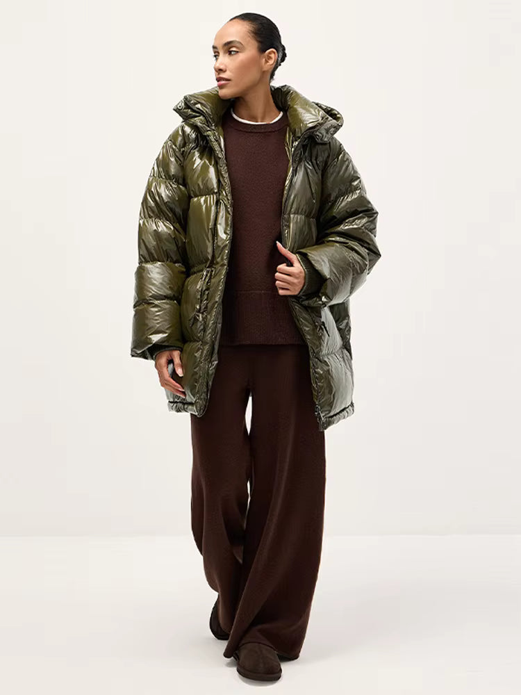 Women's Oversize Hooded Puffer Coat for Winter Wear