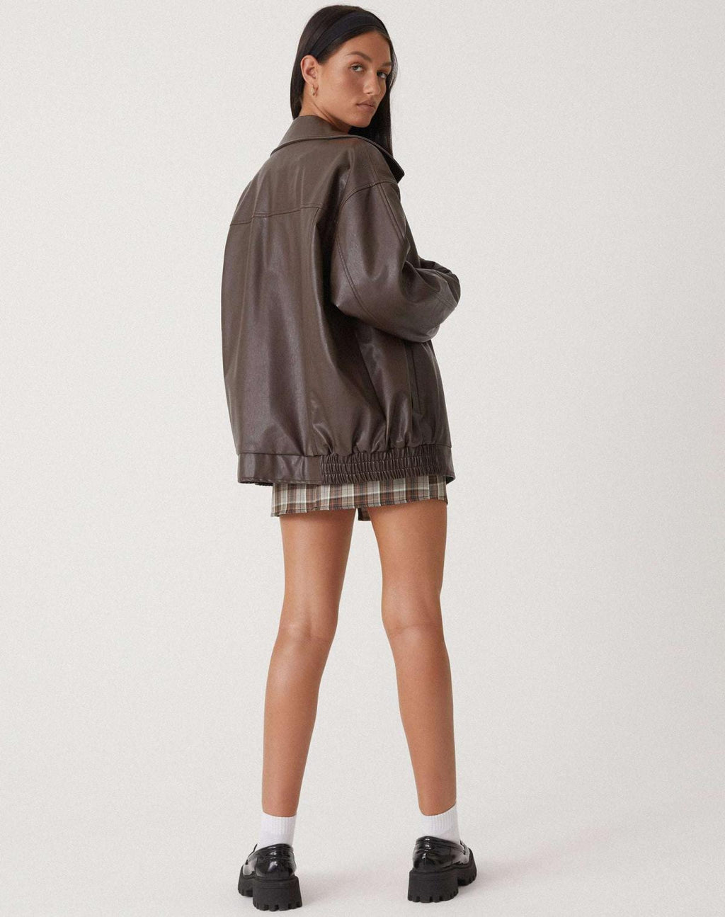 Women's Oversized Leather Jacket