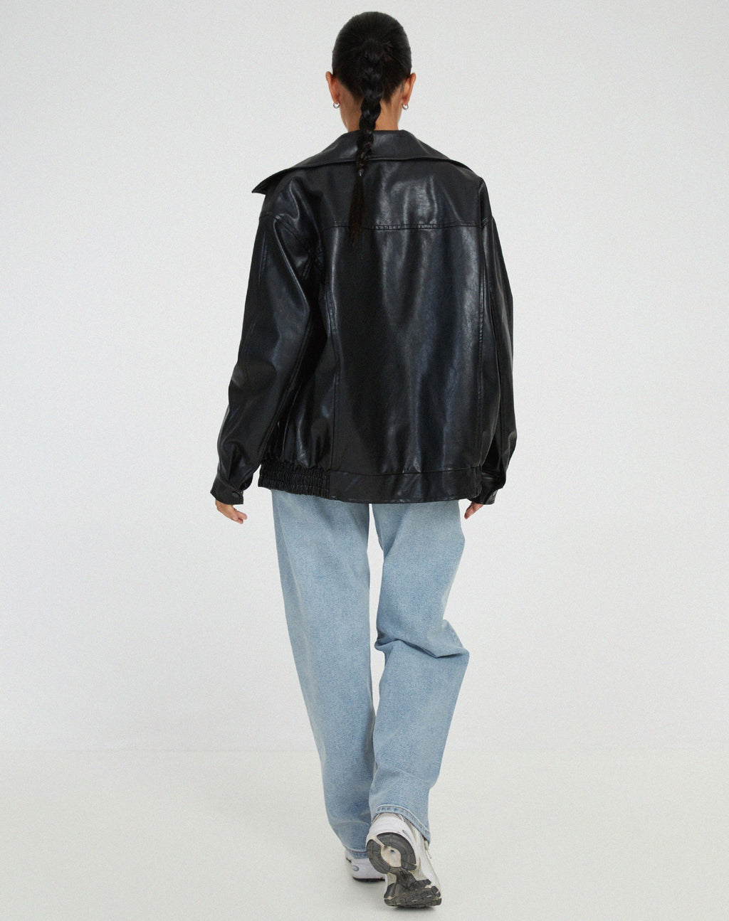 Women's Oversized Leather Jacket