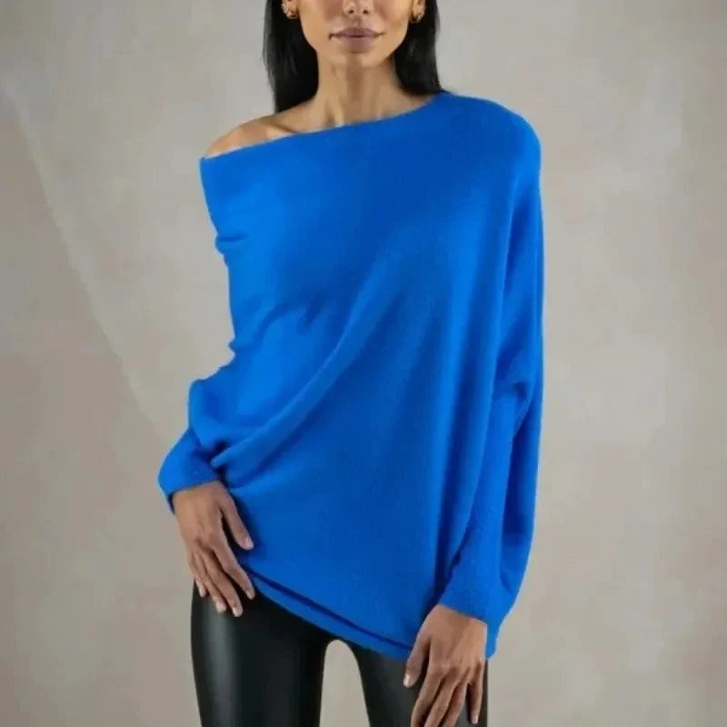 Women's Oversized Off-Shoulder Winter Sweater 10
