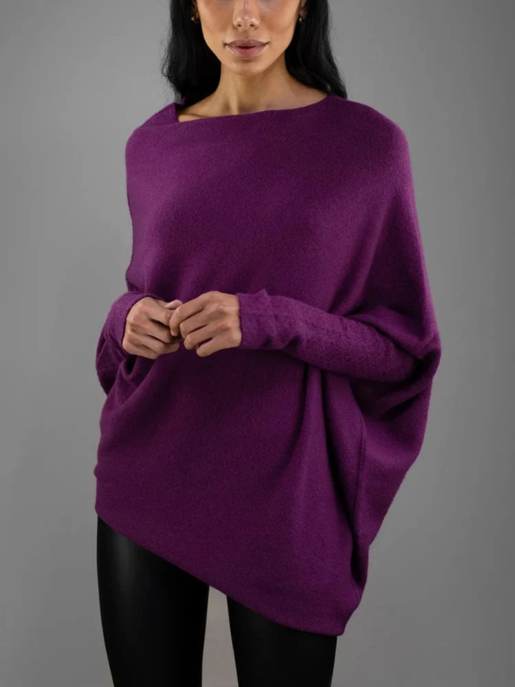 Women's Oversized Off-Shoulder Winter Sweater 11