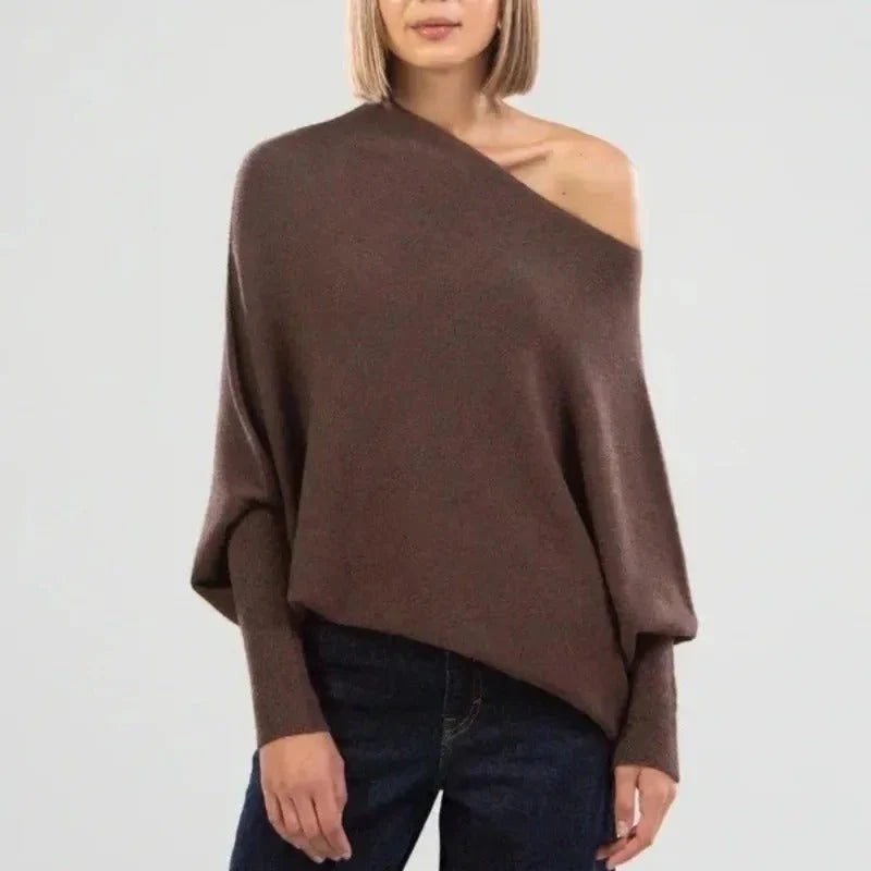 Women's Oversized Off-Shoulder Winter Sweater 12