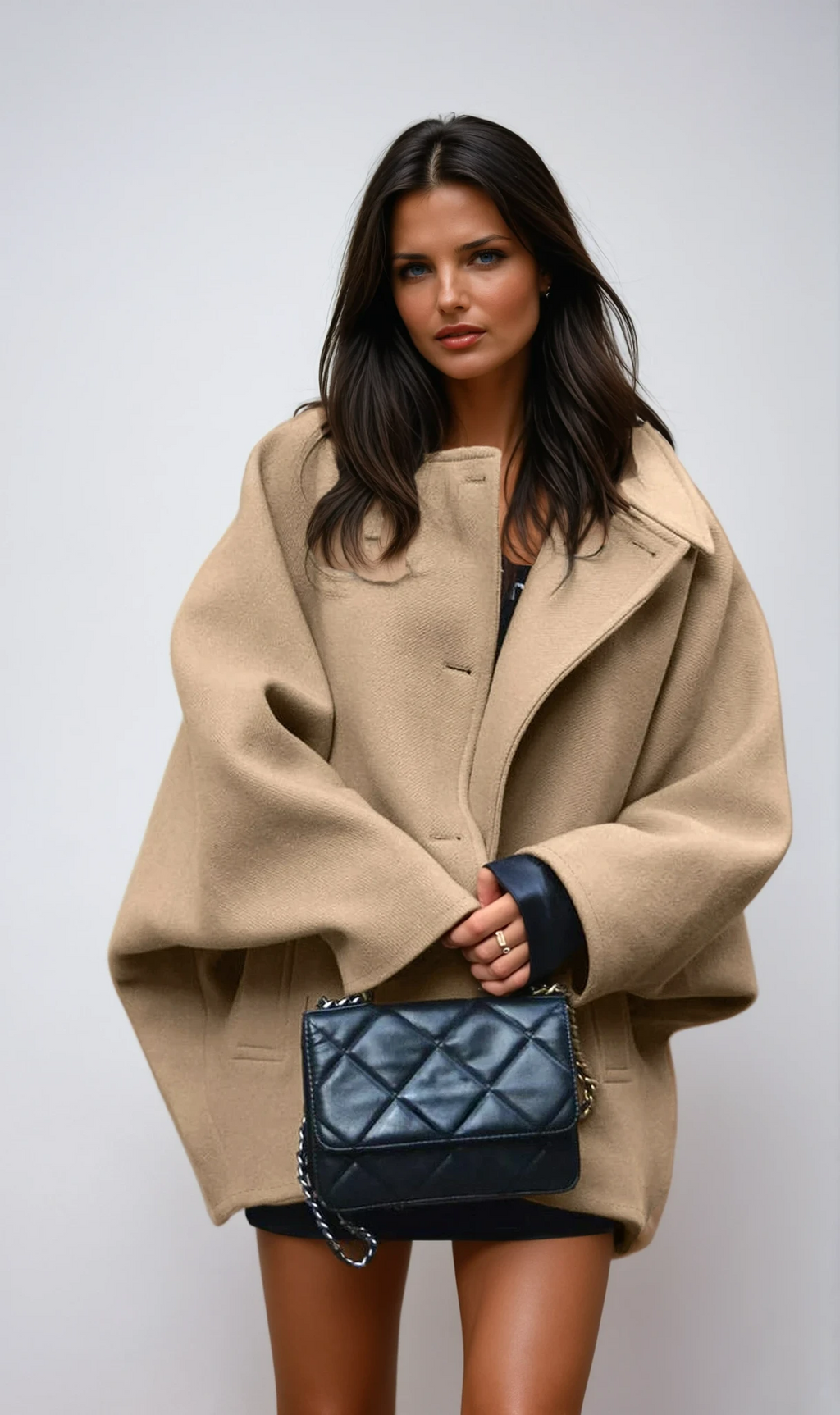 Women's Oversized Wool Coat for Winter