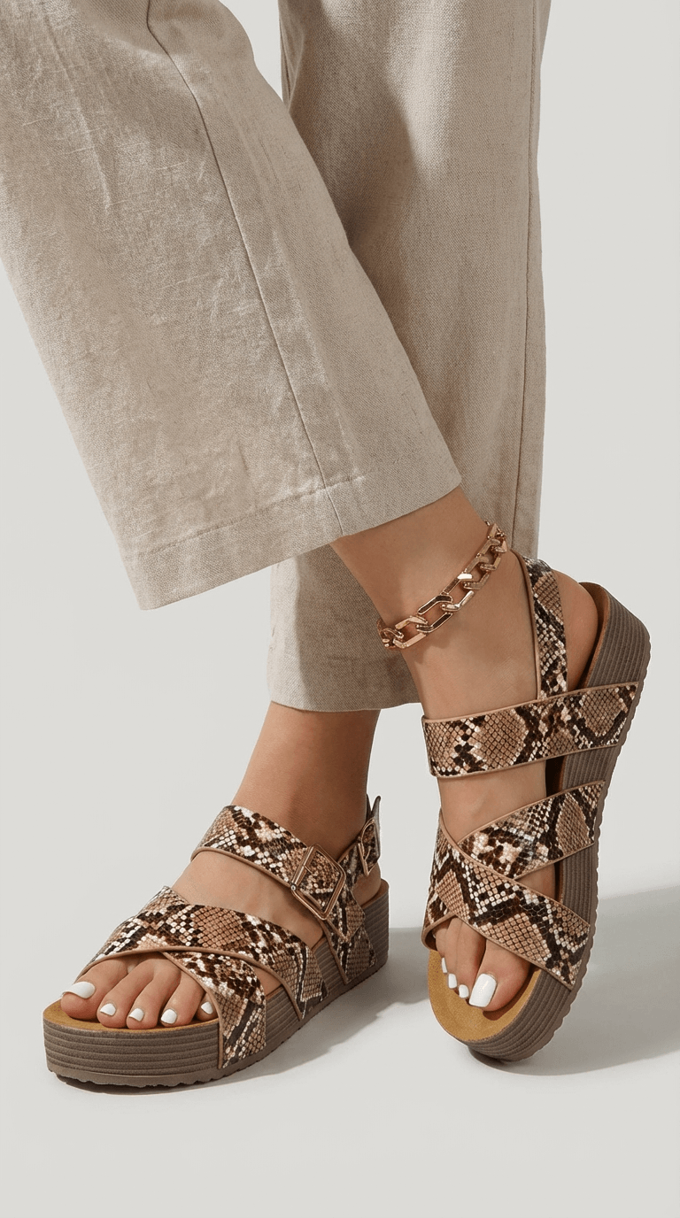 Women's Platform Wedge Sandals for Casual Summer Wear