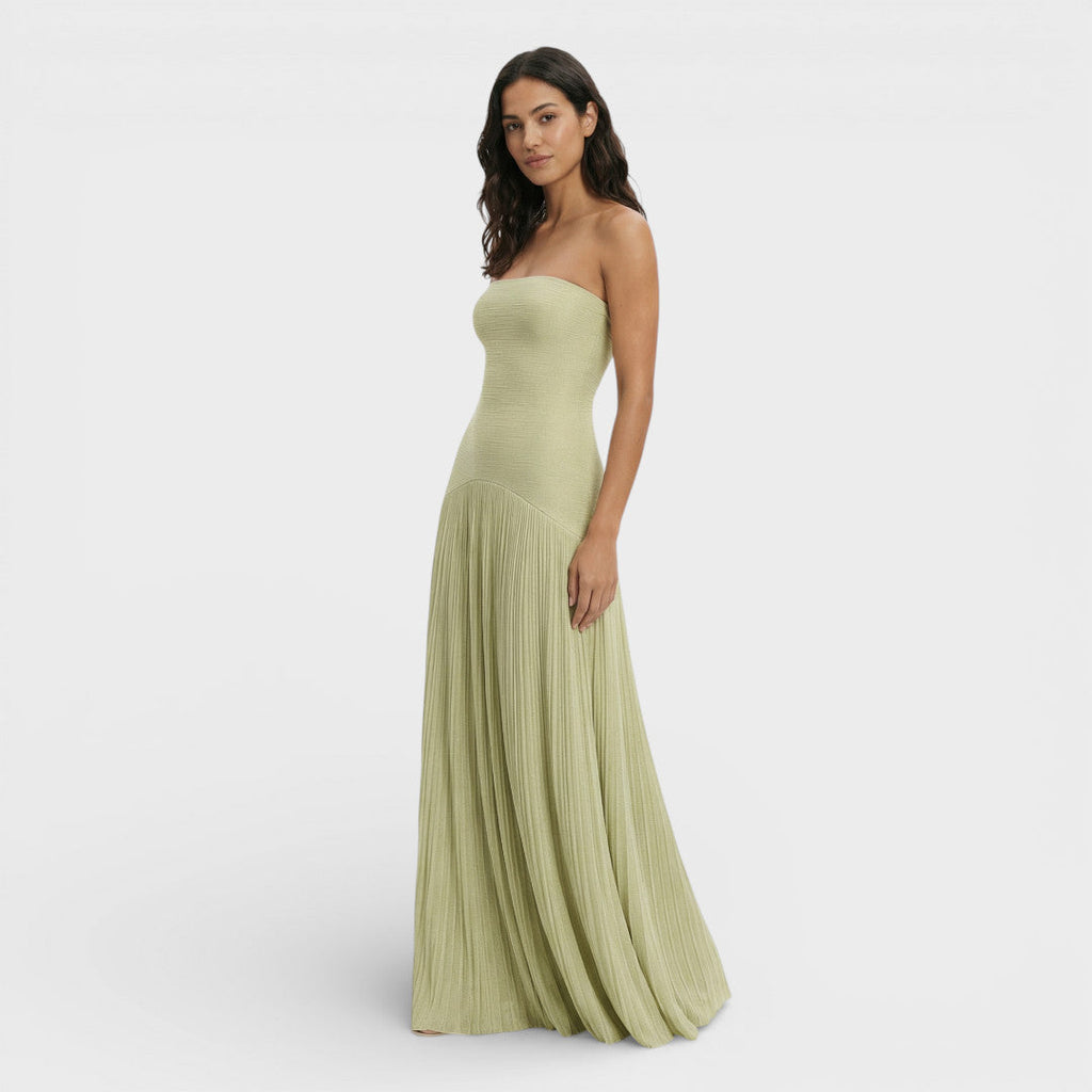 Women's Pleated Maxi Dress for Formal Summer Events