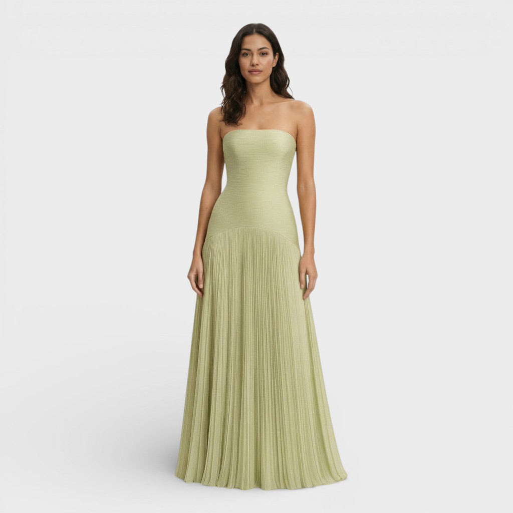 Women's Pleated Maxi Dress for Formal Summer Events